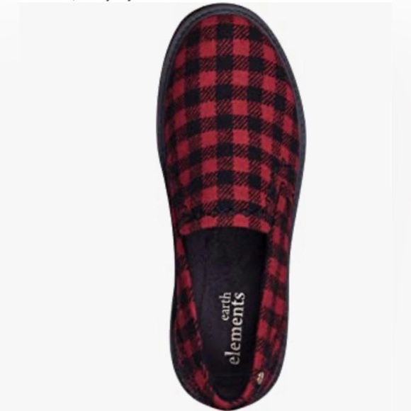 Earth Elements Abelia red buffalo plaid Slip Resistant slip‎ on Shoe Size 10 new - Picture 4 of 7